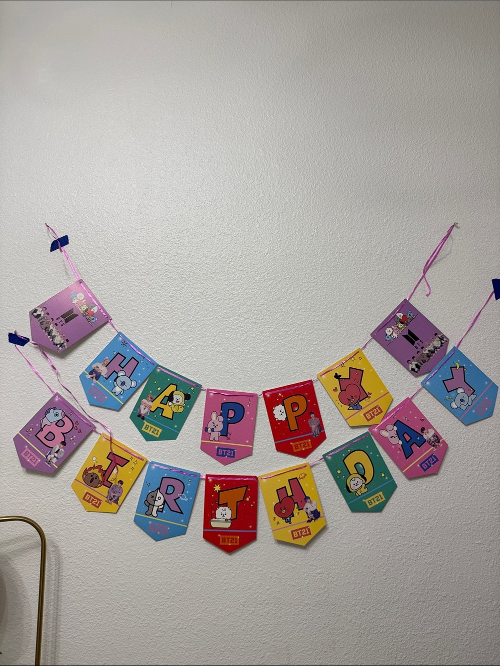 BTS happy birthday pennant sign BT21